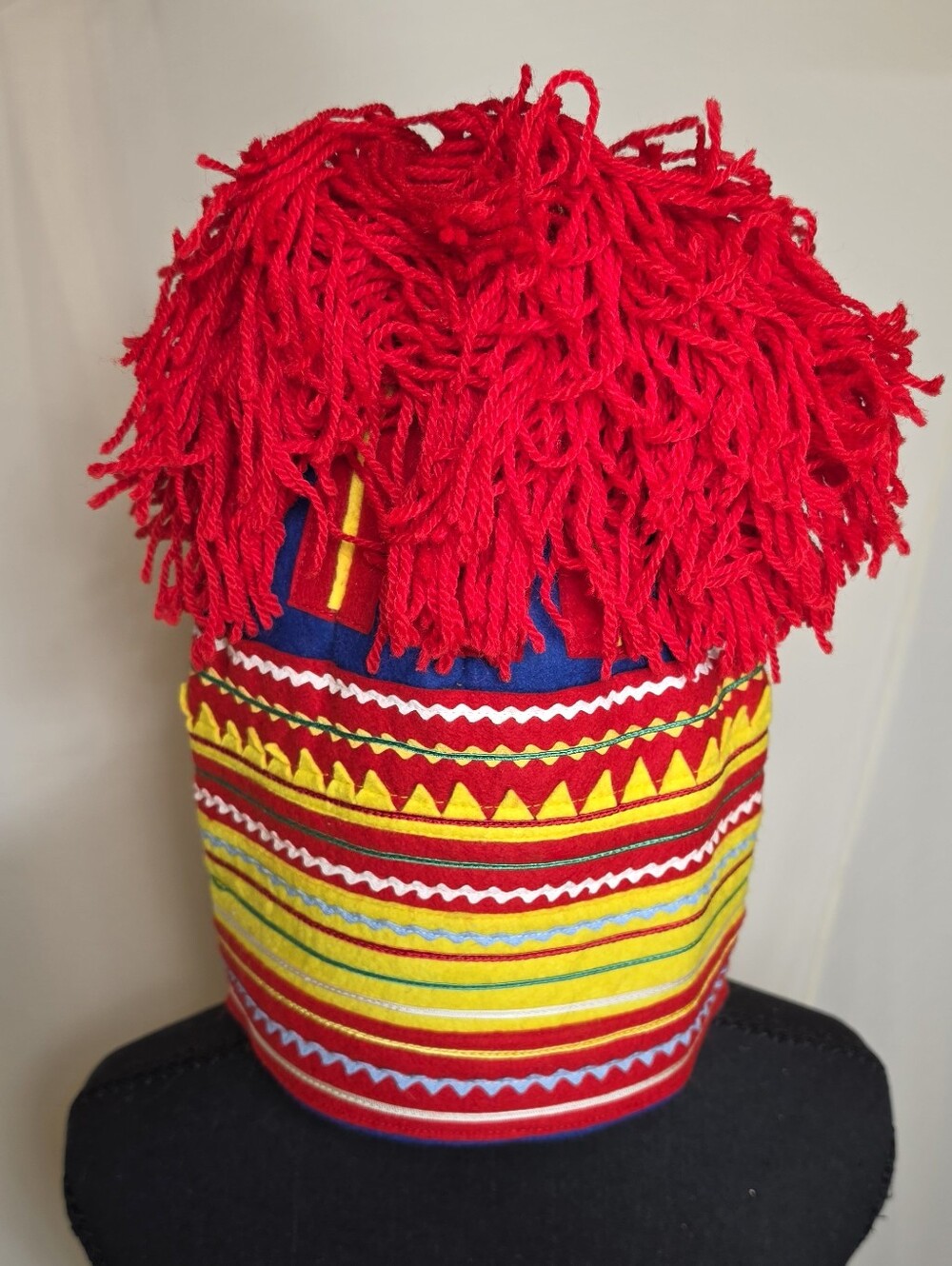 Vintage Authentic Sami Hat Gahpir Lapland Hand Sewn Wool Folk Art Scandinavian